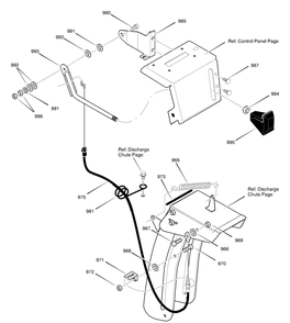 Remote Chute Control Diagram and Parts List for 633129X54B 2001 Briggs and Stratton Snow Blower